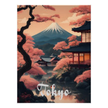 Cartaz de Viagem do Monte Fuji de Tóquio