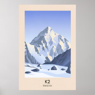 Poster Cartaz de Viagem do Monte K2 Paquistão