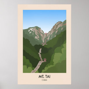 Poster Cartaz de Viagem do Monte Tai na China