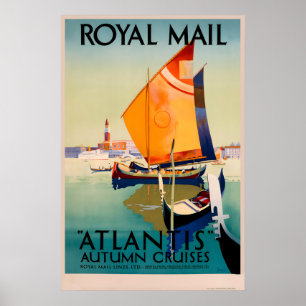 Poster Cartaz de Viagem do Navio Atlantis Vintage - Enqua