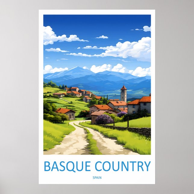 Poster Cartaz de Viagem do País Basco 1 (Frente)