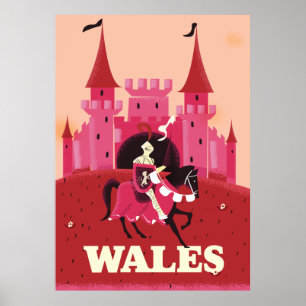 Poster Cartaz de viagem do País de Gales.