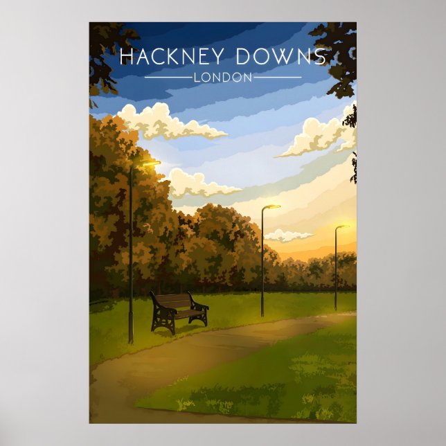 Poster Cartaz de Viagem do Parque de Hackney Downs Londre (Frente)