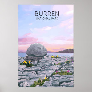 Poster Cartaz de Viagem do Parque Nacional Burren Irlanda