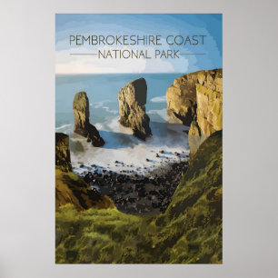 Poster Cartaz de Viagem do Parque Nacional da Costa de Pe