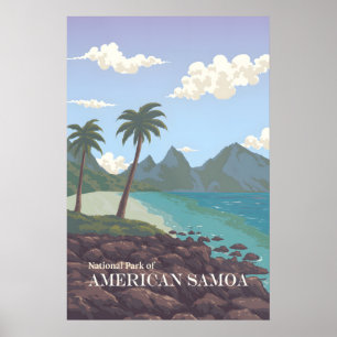 Poster Cartaz de Viagem do Parque Nacional da Samoa Ameri