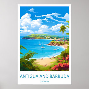 Poster Cartaz de Viagem do Parque Nacional de Antígua e B