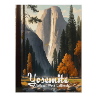 Pôster Cartaz de Viagem do Parque Nacional de Yosemite Ca