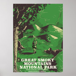 Pôster cartaz de viagem do Parque Nacional Great Smoky Mo