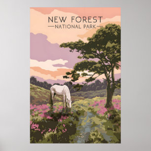 Poster Cartaz de Viagem do Parque Nacional New Forest