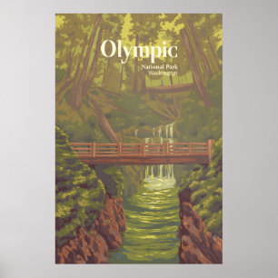 Poster Cartaz de Viagem do Parque Nacional Olímpico