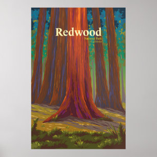 Poster Cartaz de Viagem do Parque Nacional Redwood