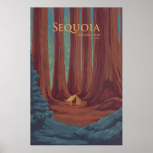 Poster Cartaz de Viagem do Parque Nacional Sequoia
