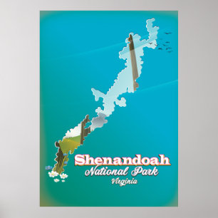 Poster Cartaz de viagem do Parque Nacional Shenandoah.
