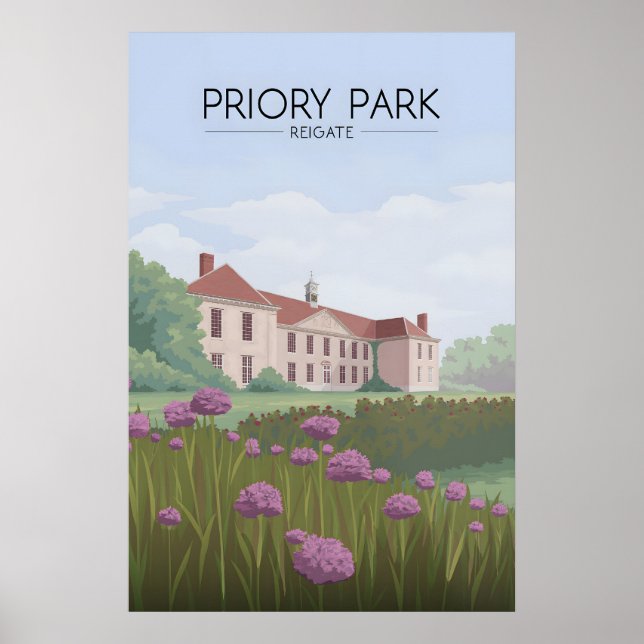 Poster Cartaz de Viagem do Priory Park Reigate (Frente)