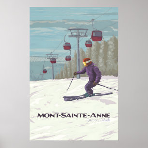 Poster Cartaz de Viagem do Resort de Esqui Mont Sainte An