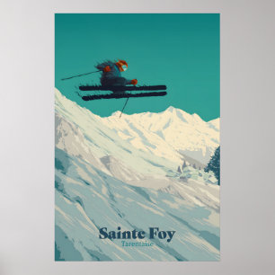 Poster Cartaz de Viagem do Resort de Esqui Sainte Foy Tar