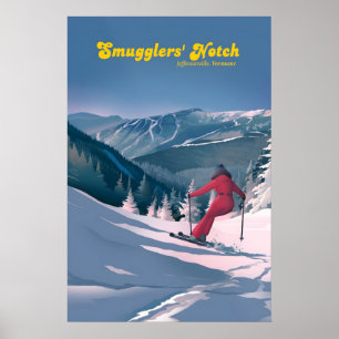 Poster Cartaz de Viagem do Resort de Esqui Smugglers Notc
