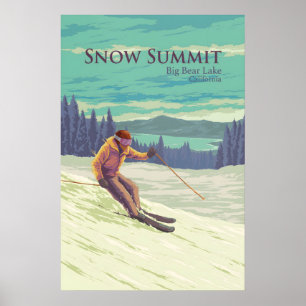 Poster Cartaz de Viagem do Resort de Esqui Snow Summit Ca