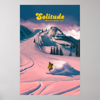 Poster Cartaz de Viagem do Resort de Esqui Solitude Utah