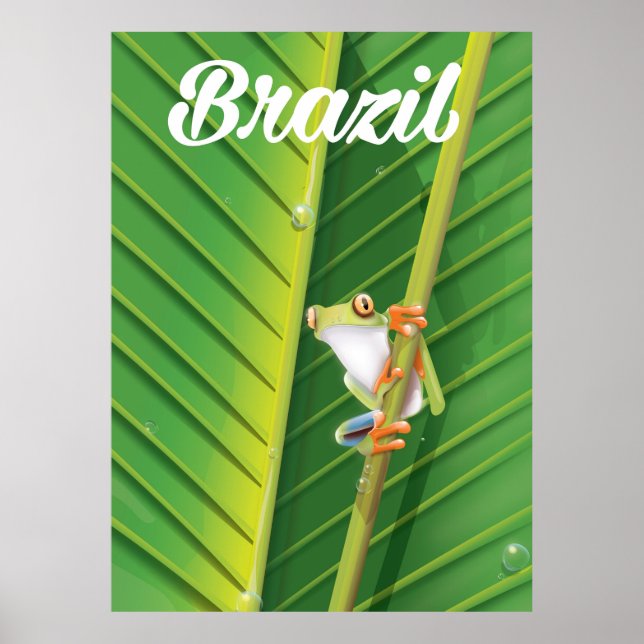 Pôster cartaz de viagem do sapo de árvore da floresta tro (Frente)