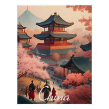 Cartaz de Viagem do Templo da China