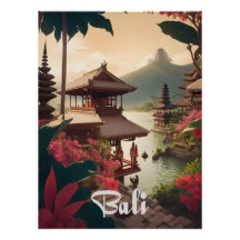 Cartaz de Viagem do Templo de Bali