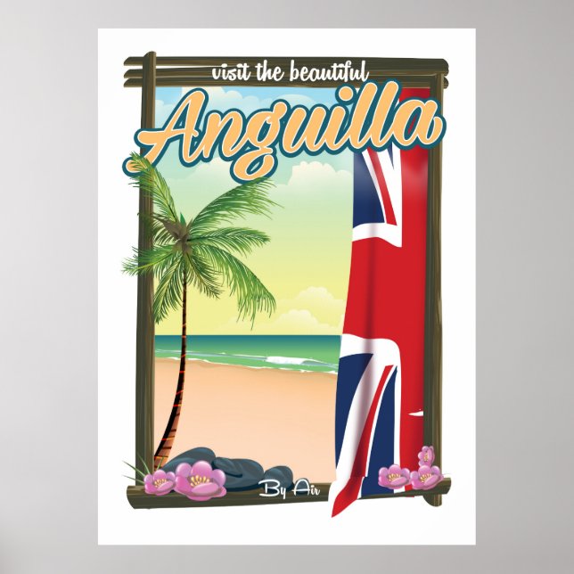 Pôster cartaz de viagem do Território Britânico de Anguil (Frente)
