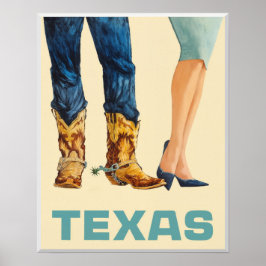 Poster cartaz de viagem do Texas
