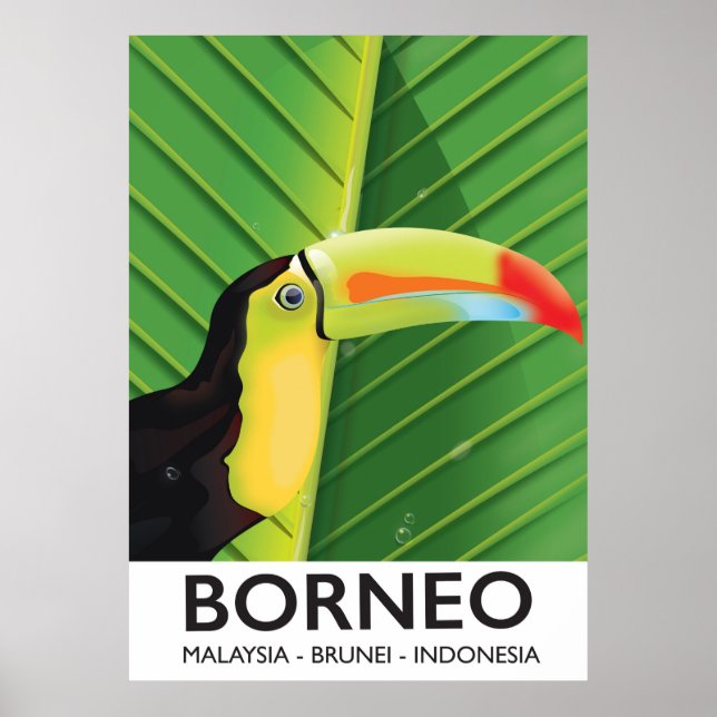 Poster Cartaz de viagem do tucano de Bornéu (Frente)