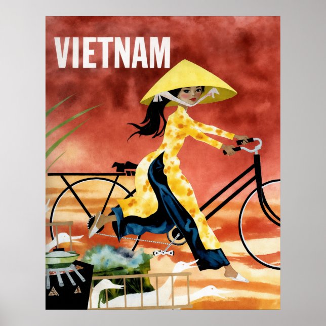 Poster cartaz de viagem do Vietnã  (Frente)