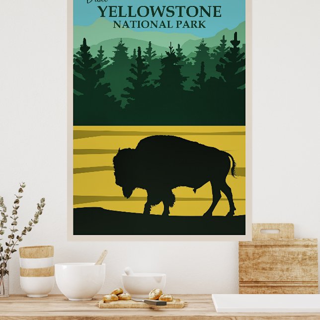 Poster Cartaz de Viagem do Yellowstone (Cozinha)