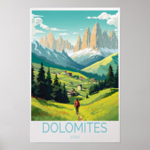 Cartaz de Viagem Dolomitas Itália