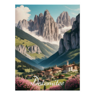 Pôster Cartaz de Viagem Dolomites Itália