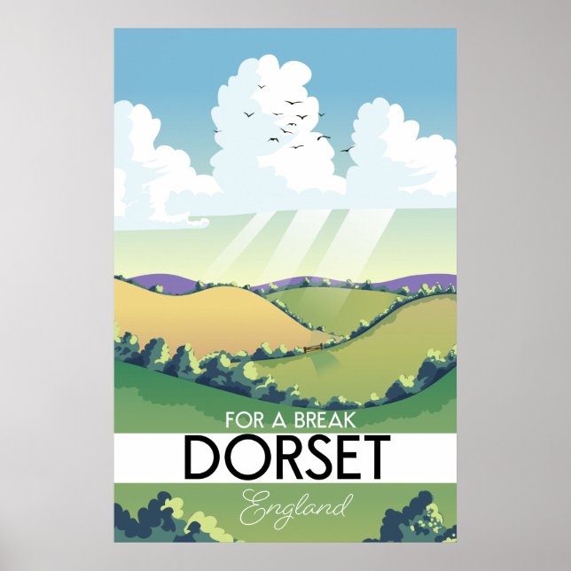 Poster cartaz de viagem Dorset Inglaterra (Frente)