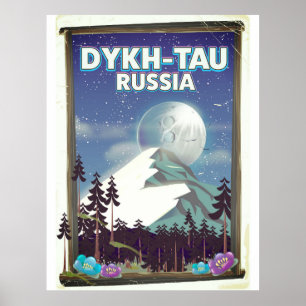 Poster Cartaz de viagem Dykh-Tau Rússia.