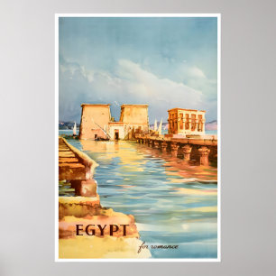 Poster Cartaz de Viagem Egito Arte Egípcia Viajante Mundi