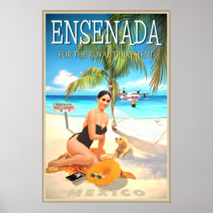 Poster Cartaz de Viagem Ensenada México Baja California