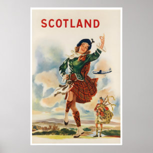 Poster Cartaz de Viagem Escócia Arte Escocesa Viajante Mu