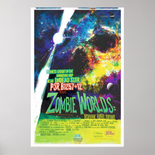 Poster Cartaz de Viagem Espacial da NASA Mundos Zumbis