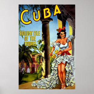 Pôster Cartaz de Viagem Especial Vintage Cuba