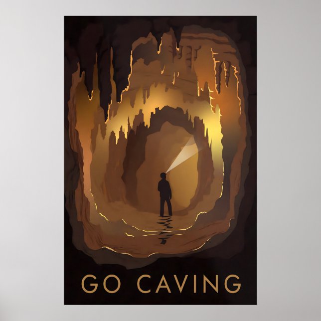Poster Cartaz de Viagem Espeleologia (Frente)