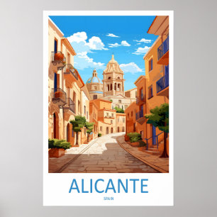 Poster Cartaz de Viagem Esqui Nacional Alicante Parque Vi