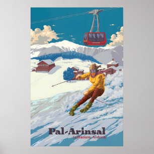 Poster Cartaz de Viagem Estação de Esqui Pal Arinsal Ando