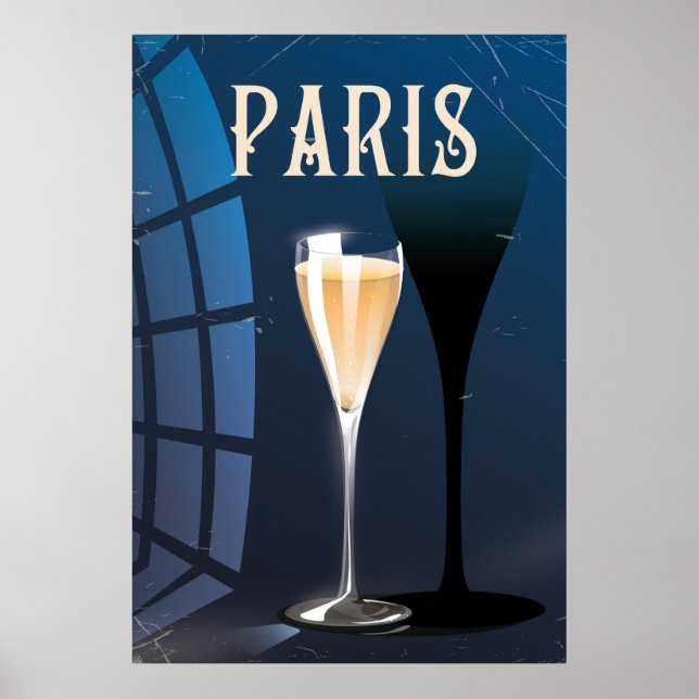 Poster cartaz de viagem estilo vintage de bebida de vinho (Frente)