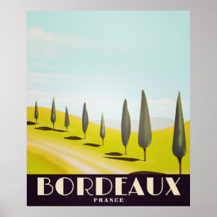 Poster Cartaz de viagem estilo vintage francês de Bordéus
