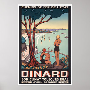 Poster Cartaz de viagem francês arte França Dinard