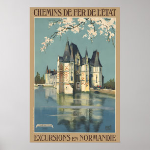 Poster Cartaz de Viagem Francês da Normandia