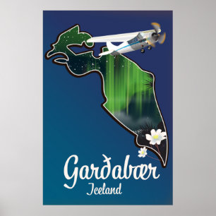 Poster Cartaz de viagem Garðabær Islândia