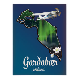 Pôster Cartaz de viagem Garðabær Islândia